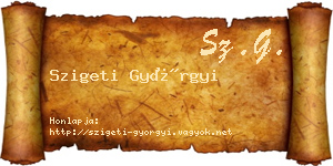 Szigeti Györgyi névjegykártya