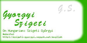 gyorgyi szigeti business card